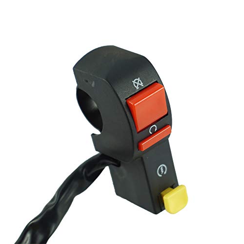LANGRMS Interrupteur De Moto 22mm 7/8"Guidon Démarreur Électrique Start & Stop ATV Bouton on/Off Extinction Cover