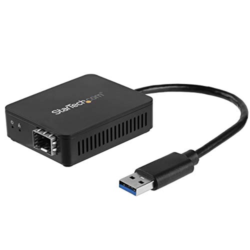 StarTech.com USB 3.0 to Fiber Optic Converter - Compact USB to Open SFP Adapter - USB to Gigabit Network Adapter - USB 3.0 Fiber Adapter Multi Mode(MMF)/Single Mode Fiber(SMF) Compatible (US1GA30SFP)