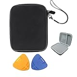 amavoler Guitar Pick Holder Case Compatible for Fender, D'Addario, JIM DUNLOP, Guitar Accessory Storage Pouch (Black)+ 2 Pieces Pick Holder Stick-on Guitar Pick Holder Plastic.