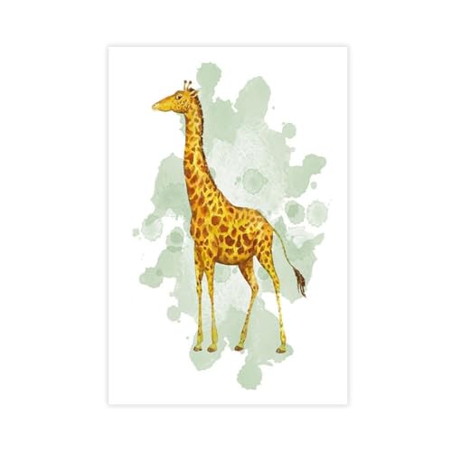 Toile aquarelle animaux africains pour habiller un grand mur vide de chambre d'enfant 16pcs