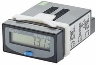 Hengstler 0731301 Totalizing Counter, Internal Lithium Battery, Optocoupler Input for 12-250V AC/DC, LCD, 8-Digit, 60 mm Part Depth, Black