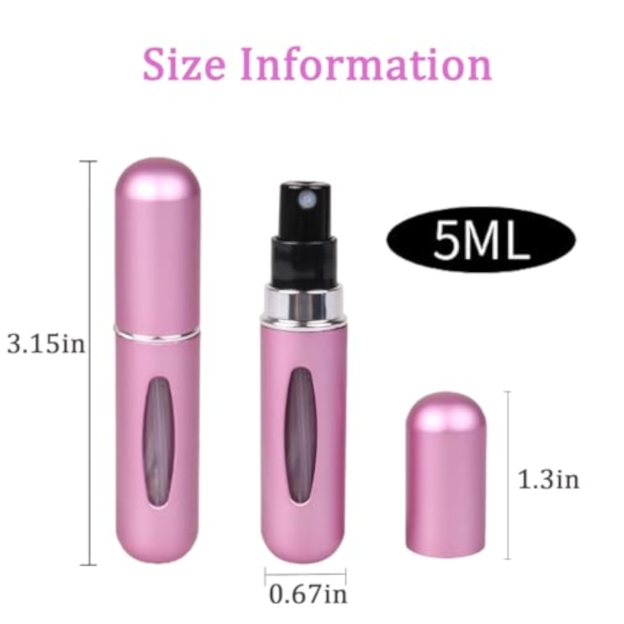 Refillable Perfume Portable Atomizer Bottle, 5ml, 4 Pack