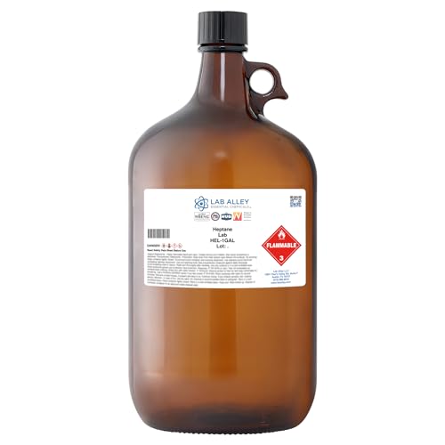 Lab Alley Heptane Lab Grade Solvent for Extraction, Cleaning & Lab Use, 1 Gallon