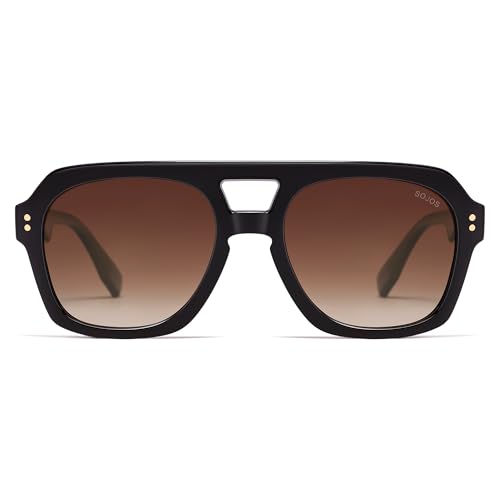 Image of SOJOS Retro Thick Polarized Aviator Sunglasses for Women Men, Large Trendy Bold Square Pilot Shades SJ2385