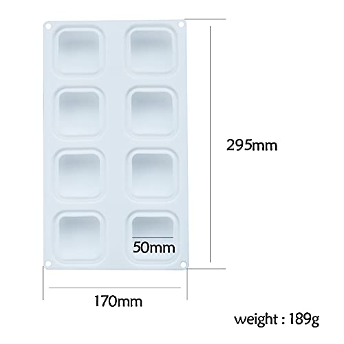 8-Cavity Square Pillow Silicone Cake Mold, Chocolate Mousse Mold, Ice Cream Jelly Pudding Dessert Bread Mold, Handmade Soap Mold #TOP2