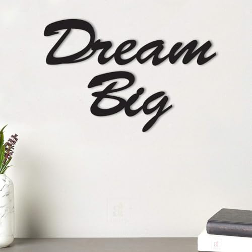 Image of Art Street Dream Big MDF Plaque Painted Cutout Ready to Hang Home Decor, Wall Decor, Wall Art,Decorative MDF Plaque For Home and Wall Decoration (7.5 X 10 Inches)