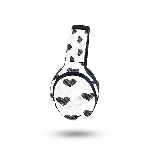 Image of MightySkins Carbon Fiber Skin Compatible with Skullcandy Crusher ANC 2 - Ink Hearts | Protective, Durable Textured Carbon Fiber Finish | Easy to Apply