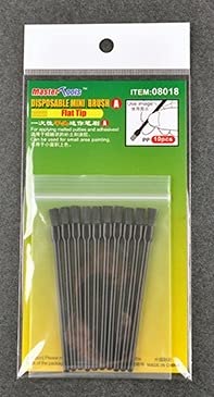 Master Tools 8018 Disposable Mini Flat Brush, 10 Pieces, White