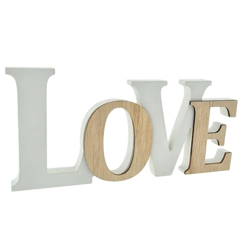 WB wohn trends Decorative Word Love Wooden Letters White Beige De...