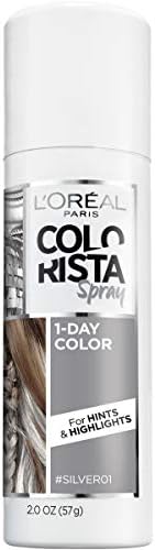 L'Oreal Paris Colorista 1-Day Washable Temporary Hair Color Spray, Silver, 2 Ounce