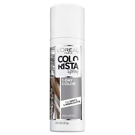 L'Oreal Paris Colorista 1-Day Washable Temporary Hair Color Spray, Silver, 2 Ounce