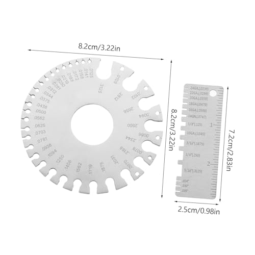 Calibrador de espesores de alambre de acero inoxidable MAGICLULU, 3 piezas, herramienta compacta y portátil para mediciones precisas en soldadura miniatura 2