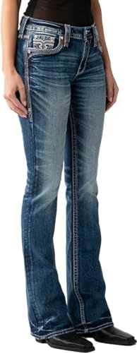 Rock Revival - Womens Hibiscus RP2765B204 Bootcut Jeans, Color Denim, Size: 28