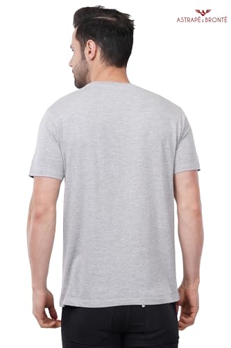 Image of ASTRAPE & BRONTE Men's Cotton Graphic Printed T-Shirt | Woodstock 1992 Design | Soft Breathable Half Sleeve Casual Tee