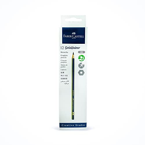 Image of Faber-Castell 48 Triangular Colour Pencils Gold Faber Graphite Pencil - HB BOX OF 12