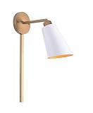 Kenroy Home 93630WH Alvar Sconces, Medium, Matte White and Antique Brass