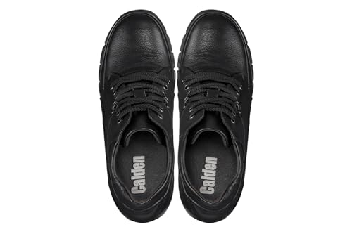 Image of Calden Men's Invisible Height Increasing Elevator Shoes - Black Pebble Grain Leather Lace-up Boots - K107216 - Size 11.5 D(M) US - 5.2 Inches Taller