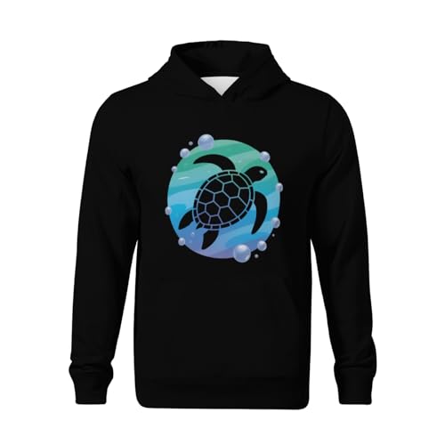 Kids Sea Turtle Ocean Scuba Diving Freediving Boys Girls Lightweight Kangaroo Pocket Fleece Hoodies2