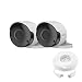Wisenet SDC-89445BF 5MP CCTV Surveillance Weatherproof Bullet Security Camera 82ft IR Distance Plastic Housing 3.6mm Lens 104° Wide Angle (Double Pack)