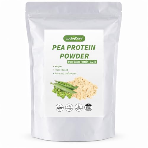 Luckycare Original Pea Protein Powder 2.2lb, Unflavored | Pure Vegan Plant-Based Protein | Gluten-Free, Keto-Friendly, Non-GMO | Clean Natural Protein for Shakes & Smoothies