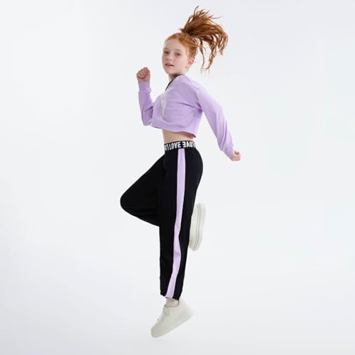 MIANZHI Girls 3 Piece Outfits Graphic Crop Top Camisole and Sweatpants Set Summer Workout Shirt Tank and Pants Overalls — view 6