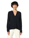 Tommy Hilfiger Damen Viskose Solid V-nk Bluse Ls Hemd, Desert Sky, 38