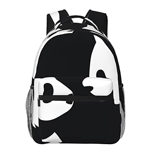 Sac d'école panda grande capacité Noir avec port USB pour voyageur
