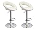 Produktbild 2er Set Barhocker Kunstleder Barstuhl mit Lehne Farbauswahl höhenverstellbar drehbar Tresenhocker - TYP 171X, Farbe:Weiss, Material:Kunstleder