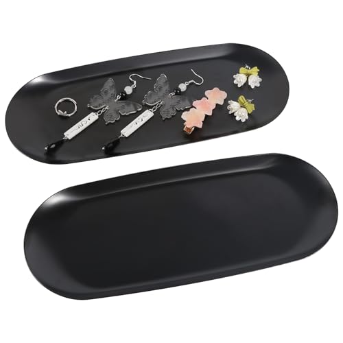 HFDONGL 2 Stück Tablett Schwarz Dekotablett Länglich Dekoschale...