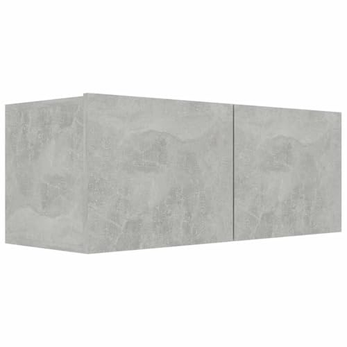 vidaXL Meuble TV, Armoire de Télévision avec Compartiment, Meuble Télé de Salon Salle de Séjour Intérieur, Scandinave, Gris Béton Bois d’Ingénierie