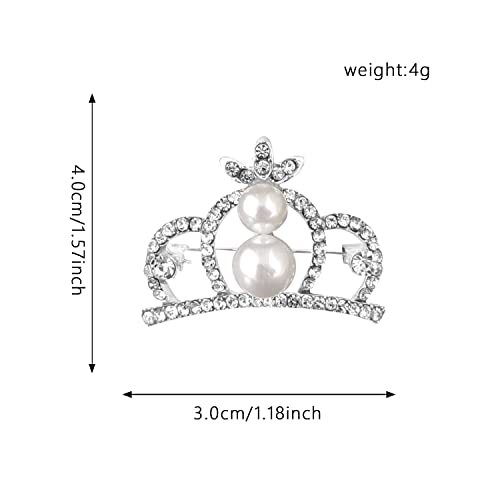 Image of Crystal Rhinestone Princess Queen Brooch Pin Tiara Crown Brooches for Women Tiara for Wedding Party /Banquet /Birthday
