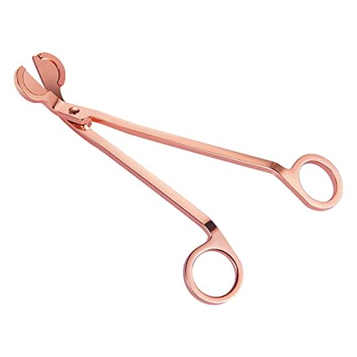 Fri4Free Candle Wick Trimmer, Candle Wick Cutter, Candle Scissors Cutter, Stainless Wick Clipper Scissor for Trim Wick to Burn Equally, Reduces Soot (Rose Gold)