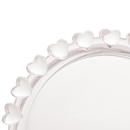 Lyor Coração Mini Travessa Redonda de Cristal, Transparente (Chumbo), 9.5 x 1.5 cm