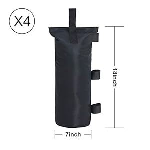 Mastercanopy 100lbs canopy weight sandbags 7x18black  urban country home decor