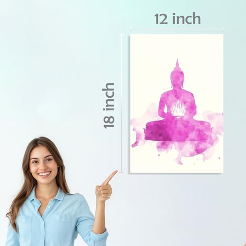 Image of SiddArtify Serene Buddha Art Print Set - Watercolor - Ink - Digital Paintings - Sticker - 12x18 Inch - Pack of 6 Wall Room Decoration art Poster Prints