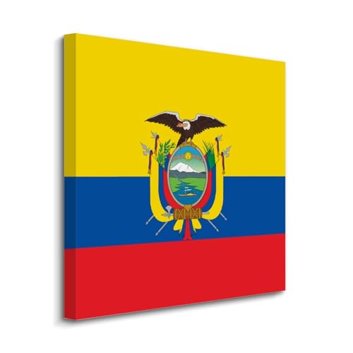 Lienzo de la bandera de Ecuador para decorar un dormitorio acogedor