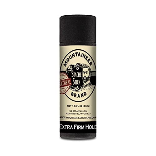 Mountaineer Brand Stache Stick - All-Natural Convenient 1.5 Oz Mustache Wax Stick for Men (Extra Firm Hold)