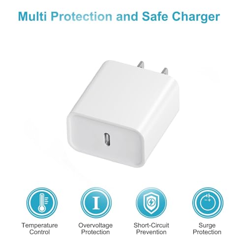 Image of Type C Charger Fast Charging,4 Pack USB C Charger Block,20W Type C Fast Wall Charge Power Adapter for i Phone 17 /17 Plus /17 Pro /16 /16 Plus /16 Pro /15 /15 Plus /15 Pro /S25 /S24 and More