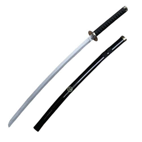 loyfreeyo鞘付きヴィンテージサムライ木刀 居合刀練習用刀 スタイル 護身用武器 ディスプレイ コレクション ロールプレイング 刀剣愛好家への素晴らしい贈り物に最適です (ナイフの長さ103CM,黒いハンドル)