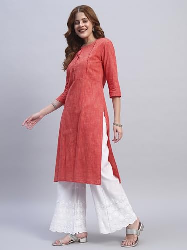 Image of SHOPPING QUEEN Women's Cotton Embroidered Chikankari Palazzo