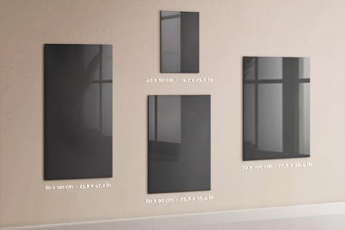 Tablón de anuncios de vidrio templado gris de 60x120 cm con panel magnético para pared 6