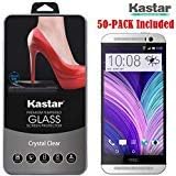 Kastar HTC one M8 Screen Protector 50-PACK, Premium Tempered Crystal Clear Glass Screen Protector for HTC One M8 AT&T, T-Mobile, Sprint, Verizon Smartphone