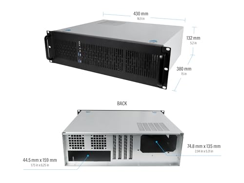 Image of Rosewill 3U Server Chassis Rackmount Case | 6 x 3.5 Bays | ATX Compatible | 2 x 80mm Fans | 2 x USB 3.0 | RSV-Z3100U