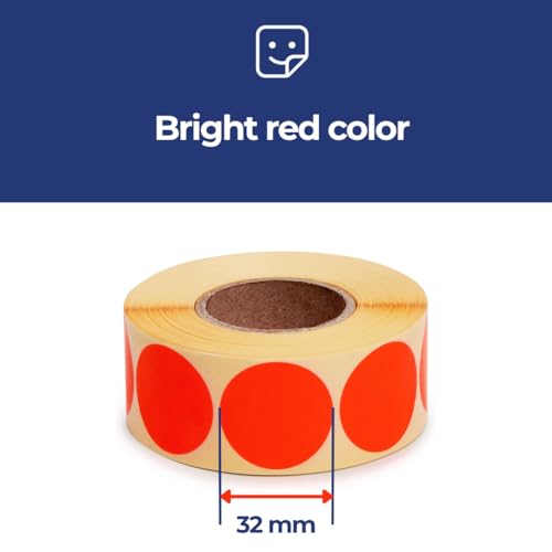 Pegatinas adhesivas permanentes POKORNYS -10% rojas con diámetro redondo de 32mm 3