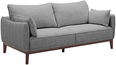 Amazon Brand – Stone & Beam Hillman Mid-Century Sofa Couch with Wood Base and Legs, 78"W, Fog Gray