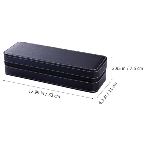 Boîtier de montre portable noir Angoily à 6 emplacements et fermeture éclair