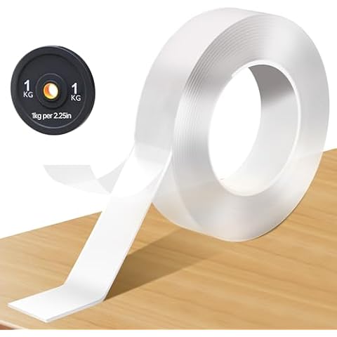 Yeefeoch Double Sided Tape Heavy Duty, mounting Picture Hanging Adhesive Strips, DIY Extra Large Nano Tape for Wall Water Proof/Weather Proof Double Sided Tape, T002 (M, 0.07 in*1.18 in*10 Feet) Cover
