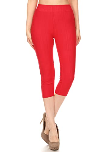 Image of Leggings Depot Women's Cotton Blend Stretch Pull-on Jeggings Casual Pants with Pockets (Available in Plus Size)