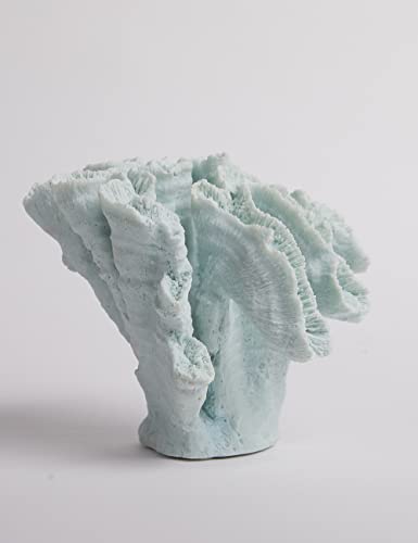 HAUCOZE Ocean Decor Artificial Coral Statue Modern Sculpture Home Gifts Table Centerpiece Crafts Polyresin Blue Arts 7.5inch - Image 4