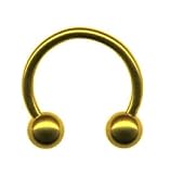 I PIERCING Fer à cheval avec filetage intérieur I Or jaune 585 véritable I Épaisseur : 1,2 mm I Longueur : 8 mm I Boule 3 mm I Bijoux acheter dans notre boutique en ligne i 46016 8 I, 1,2 x 8 mm, Or